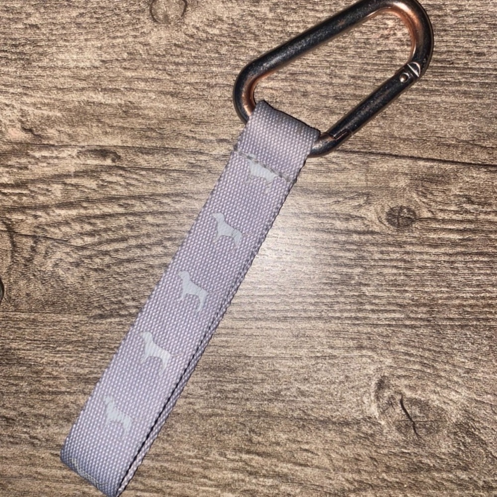 Gray Keychain with Carabiner